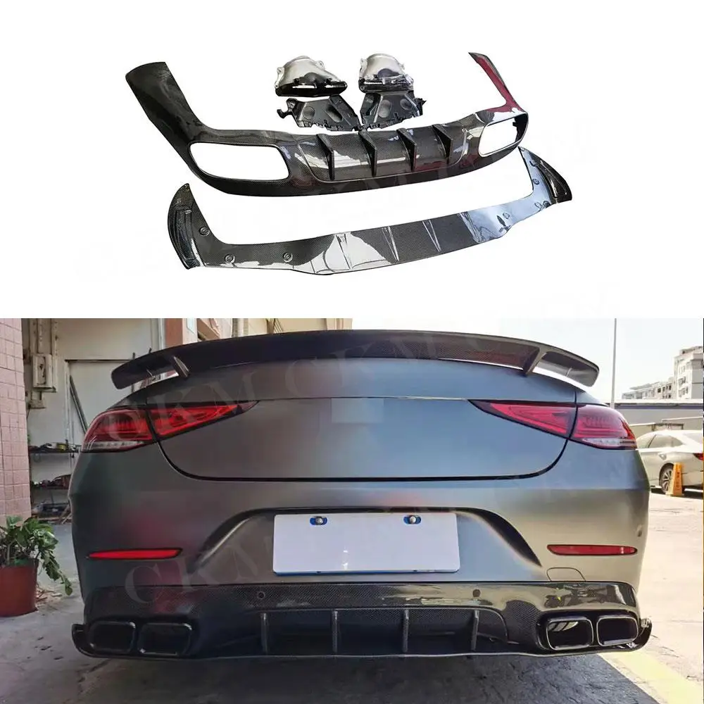 Carbon Fiber Rear Bumper Diffuser with Silver Exhaust Tips for Mercedes Benz CLS W257 CLS300 350 450 CLS53 63 AMG 2018-2021
Carbon Fiber Rear Bumper Diffuser with Silver Exhaust Tips for Mercedes Benz CLS W257 CLS300 350 450 CLS53 63 AMG 2018-2021