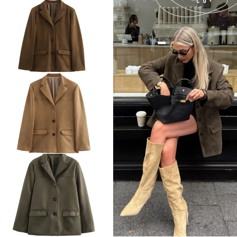 Vintage Suede Jacket Single-breasted Lapel Large Pocket Suit New Casual Loose Temperament Work Commuter Street Fashion Jacket
Vintage Suede Jacket Single-breasted Lapel Large Pocket Suit New Casual Loose Temperament Work Commuter Street Fashion Jacket