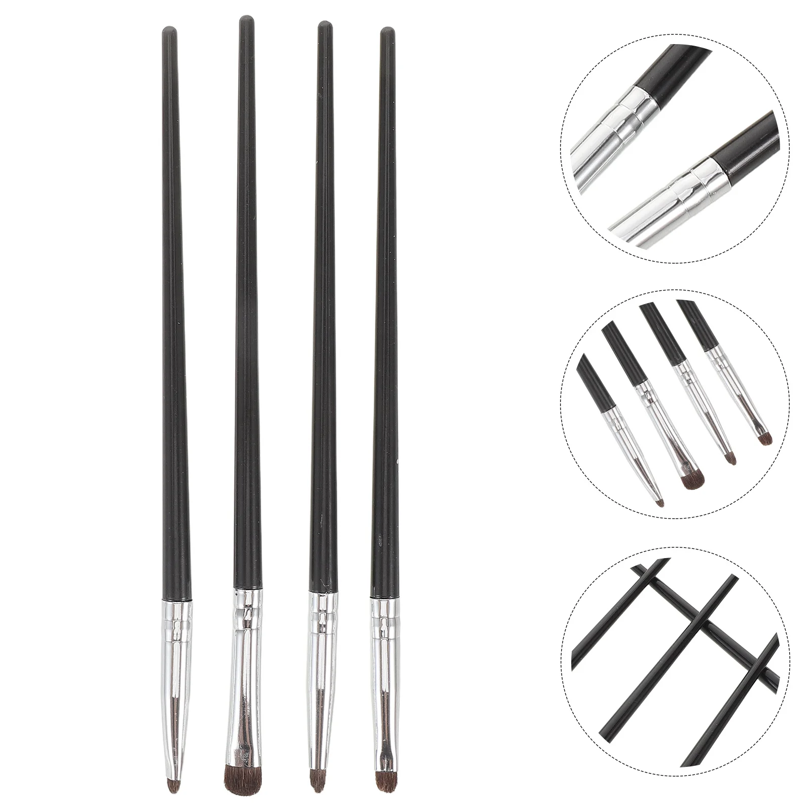 4Pcs Eye Makeup Brushes Set Soft Horsehair Small Eyeshadow Brush Blending Smudge Detail Tool for Precise Application 
4Pcs Eye Makeup Brushes Set Soft Horsehair Small Eyeshadow Brush Blending Smudge Detail Tool for Precise Application