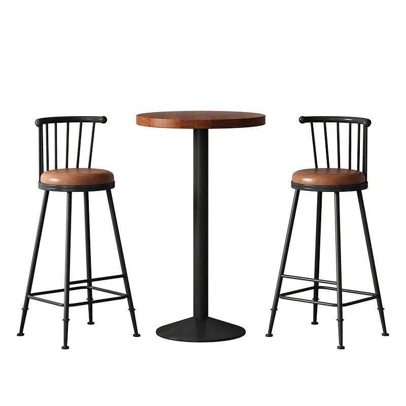 Modern wrought iron bar stool with synthetic leather backrest for living room or tea shop/cafe furniture
Modern wrought iron bar stool with synthetic leather backrest for living room or tea shop/cafe furniture