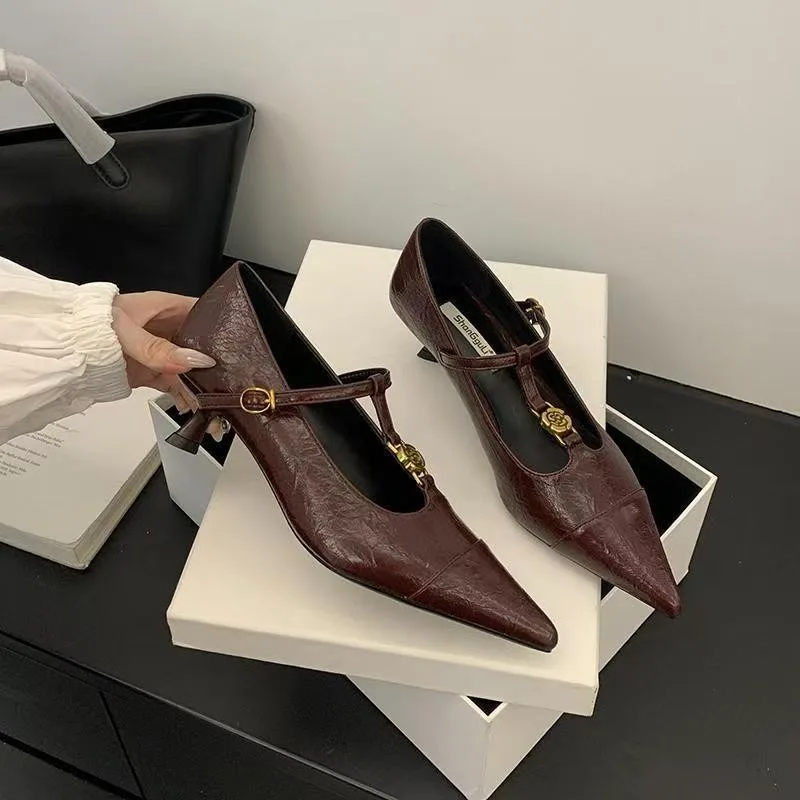 2026 Дизайнерские туфли-лодочки с острым носком, женские туфли Мэри Джейн, модные весенние женские элегантные модельные туфли на шпильке с мелкой пряжкой
2026 Дизайнерские туфли-лодочки с острым носком, женские туфли Мэри Джейн, модные весенние женские элегантные модельные туфли на шпильке с мелкой пряжкой