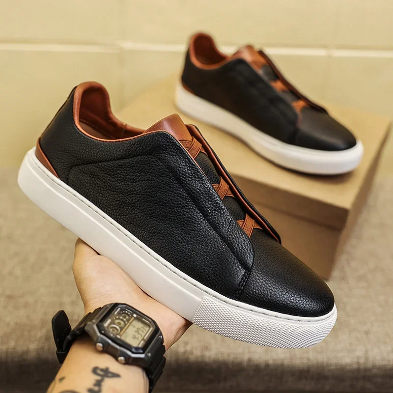 Men Casual Shoes genuine leather Spring autumn Flats Shoes Man Trendy Shoes black white Fashion Designer Sneakers men flats
Men Casual Shoes genuine leather Spring autumn Flats Shoes Man Trendy Shoes black white Fashion Designer Sneakers men flats