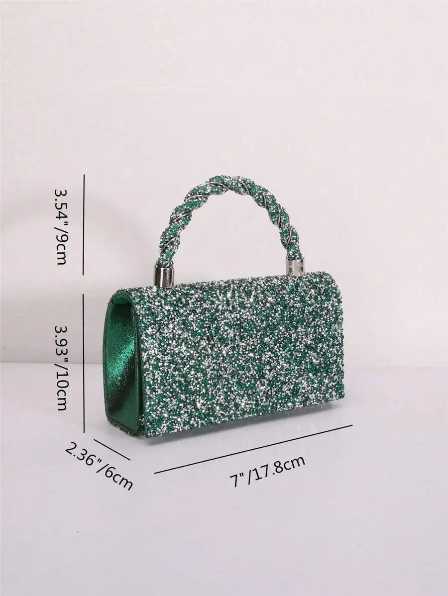 Elegant Green Rhinestone Clutch Bag With Twisted Handle For Evening Party Wedding Prom
Elegant Green Rhinestone Clutch Bag With Twisted Handle For Evening Party Wedding Prom