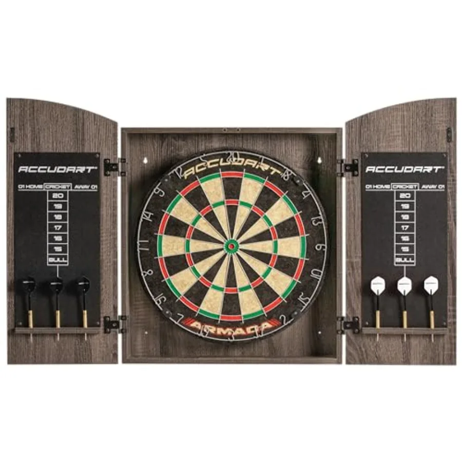 Armada Bristle Dartboard Cabinet Set Official 18 Sisal Board, SelfHealing Fibers, Grey Wood Cabinet, Round Spider Wires, Rotati
Armada Bristle Dartboard Cabinet Set Official 18 Sisal Board, SelfHealing Fibers, Grey Wood Cabinet, Round Spider Wires, Rotati