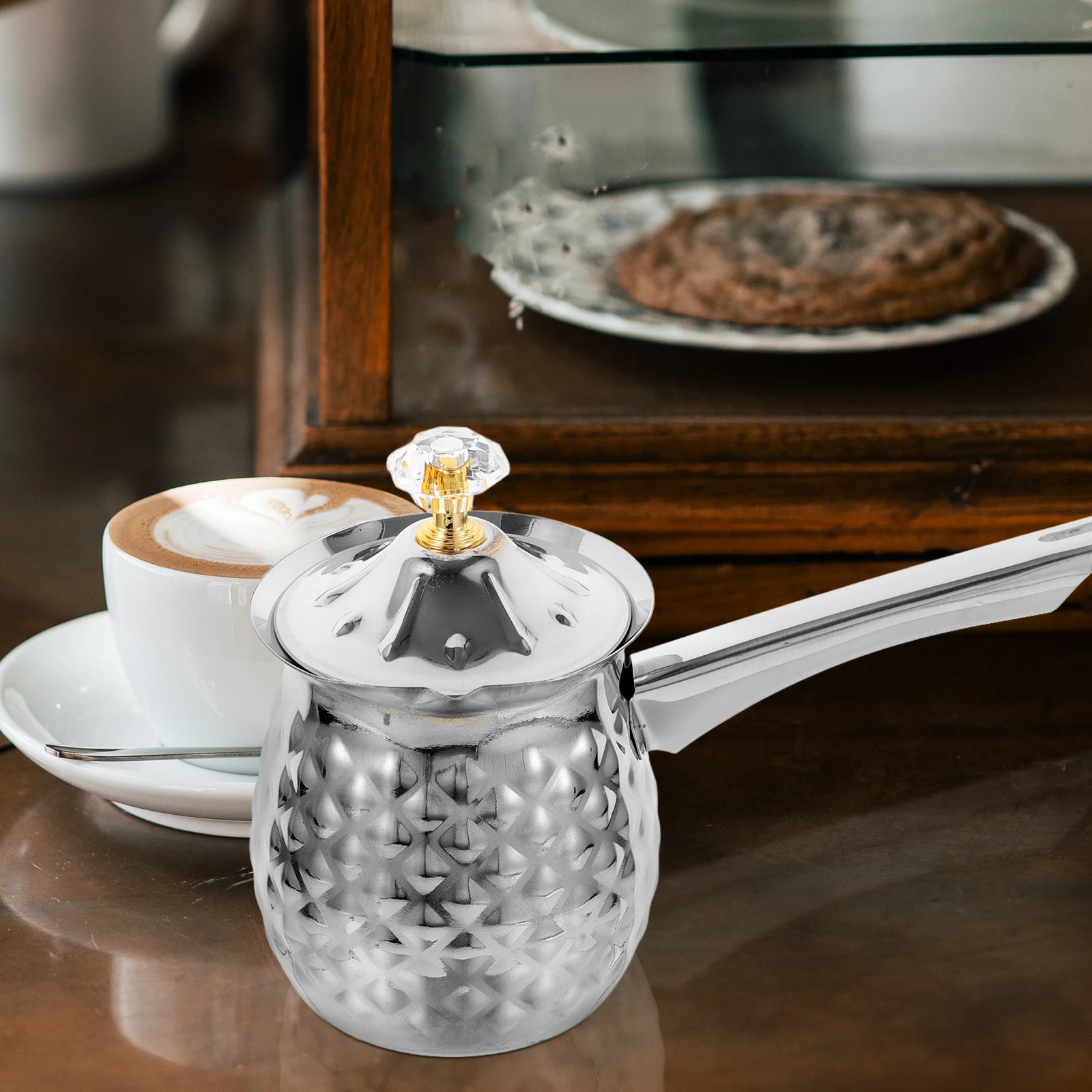 Stainless Pot 400ml Metal Beverage Pot Lightweight Easy Clean Turkish Drink Kitchen Milk Kettle Espresso Hot
Stainless Pot 400ml Metal Beverage Pot Lightweight Easy Clean Turkish Drink Kitchen Milk Kettle Espresso Hot