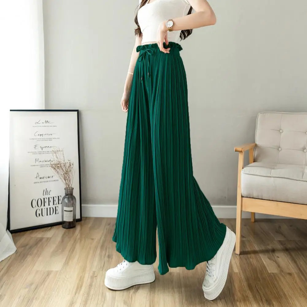 Sports Pants Elastic Waist Casual Pants Stylish Wide Leg Trousers Elastic High Waist Adjustable Drawstring Pleated Design
Sports Pants Elastic Waist Casual Pants Stylish Wide Leg Trousers Elastic High Waist Adjustable Drawstring Pleated Design