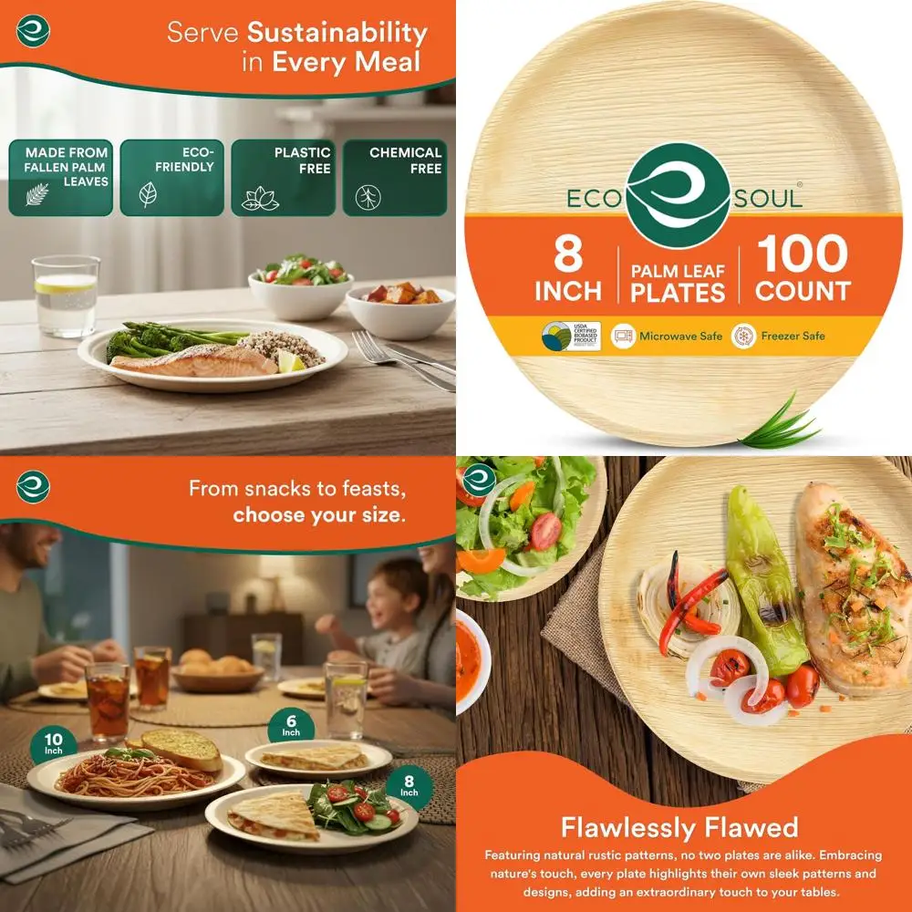 8 круглых бамбуковых компостируемых тарелок (100 шт.) — сверхпрочная, экологически чистая посуда для вечеринок и мероприятий
8 круглых бамбуковых компостируемых тарелок (100 шт.) — сверхпрочная, экологически чистая посуда для вечеринок и мероприятий