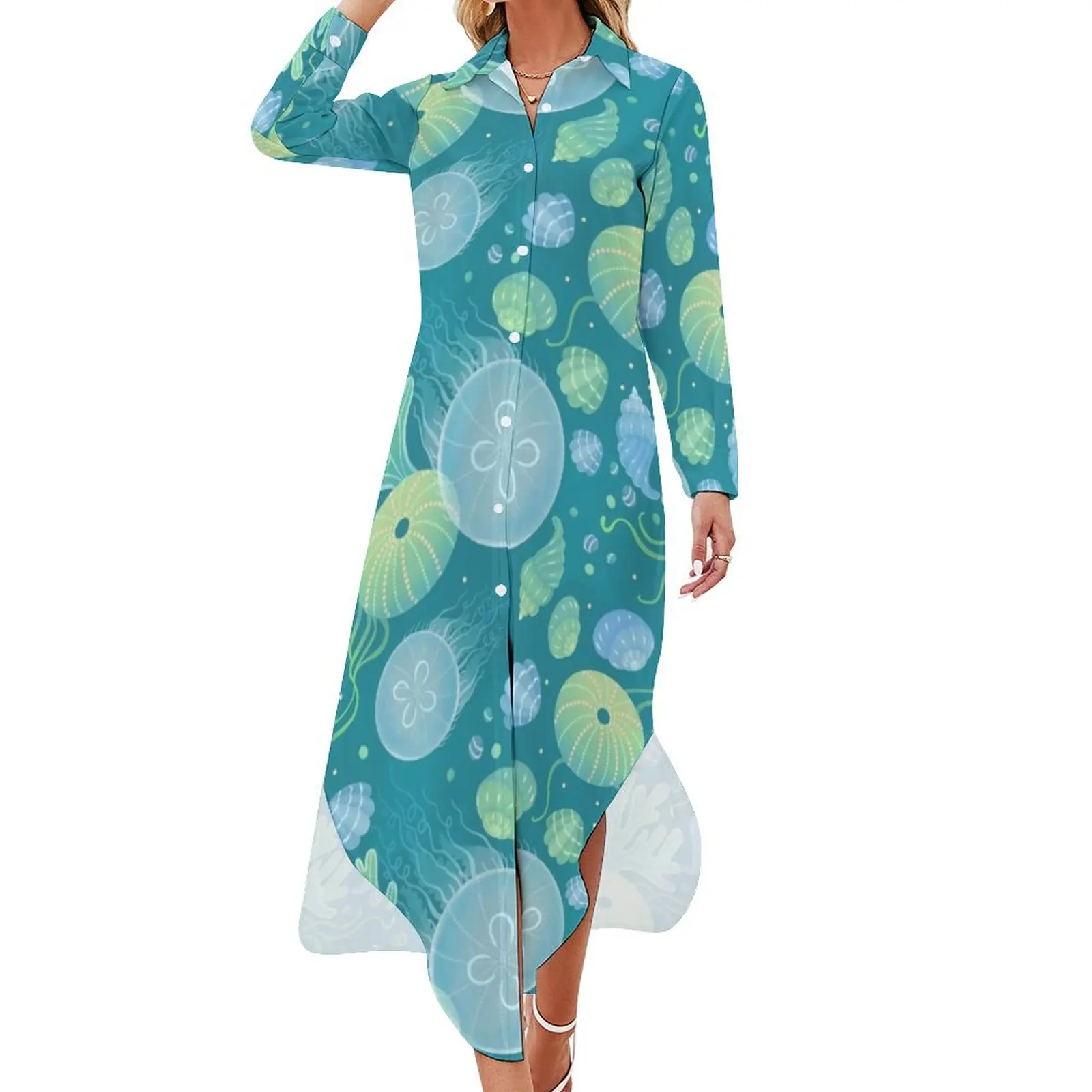Ocean life Long Sleeved Shirt Dress wedding dresses for parties summer women's suit dress women summer
Ocean life Long Sleeved Shirt Dress wedding dresses for parties summer women's suit dress women summer