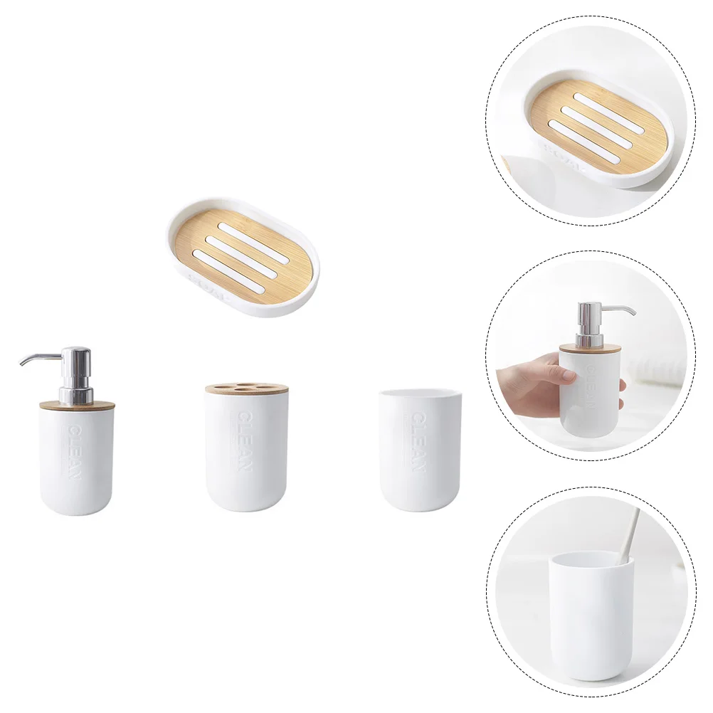 1 Set Of Bathroom Accessories Kit Modern Storage Holders Lotion Bottles Soap Tray Household Washing Cup Sanitary Supplies White
1 Set Of Bathroom Accessories Kit Modern Storage Holders Lotion Bottles Soap Tray Household Washing Cup Sanitary Supplies White