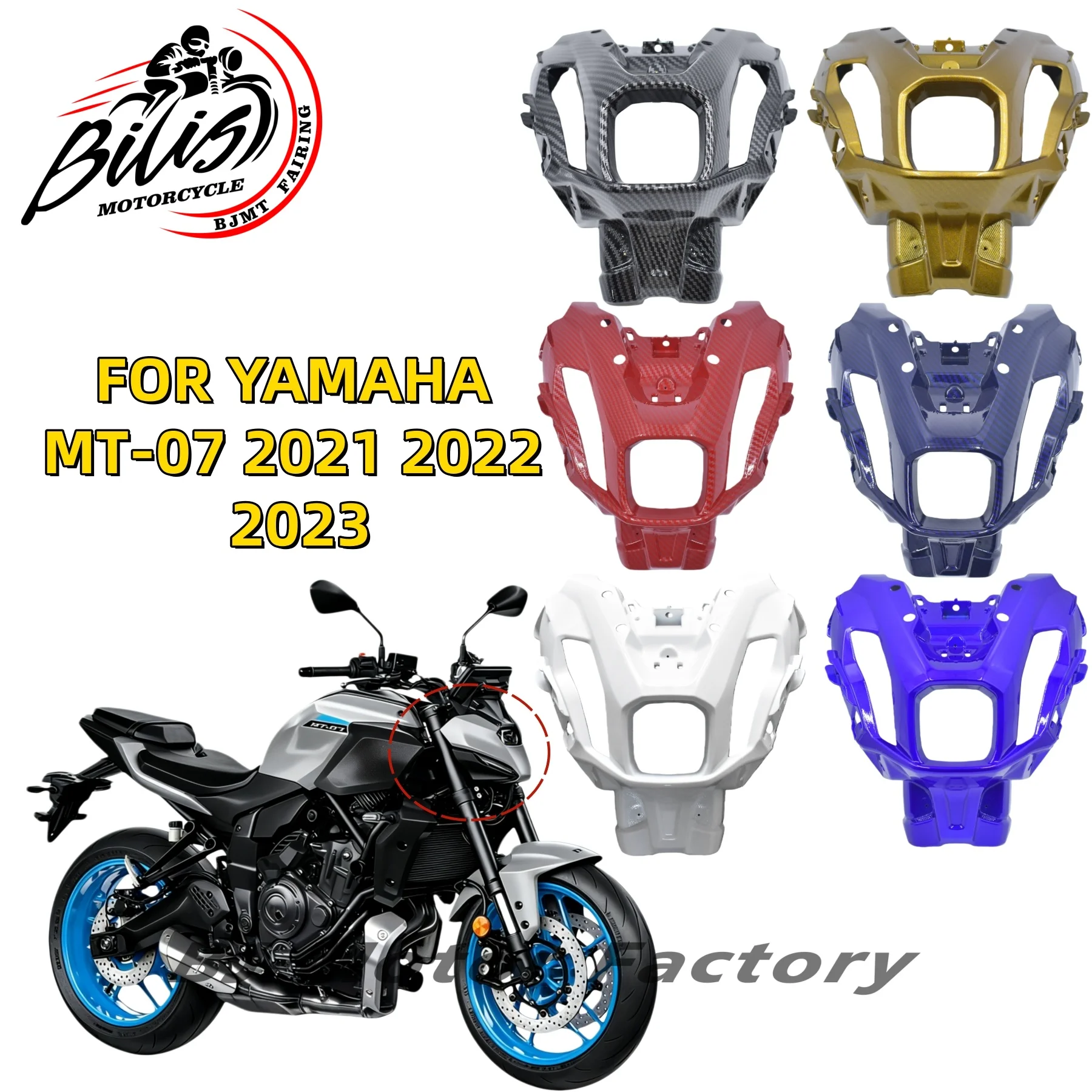 Fit for YAMAHA MT-07 Motorcycle Front Headlight Head Cowl Upper Nose Fairing Holder Cover MT07 2021 2022 2023 MT 07
Fit for YAMAHA MT-07 Motorcycle Front Headlight Head Cowl Upper Nose Fairing Holder Cover MT07 2021 2022 2023 MT 07