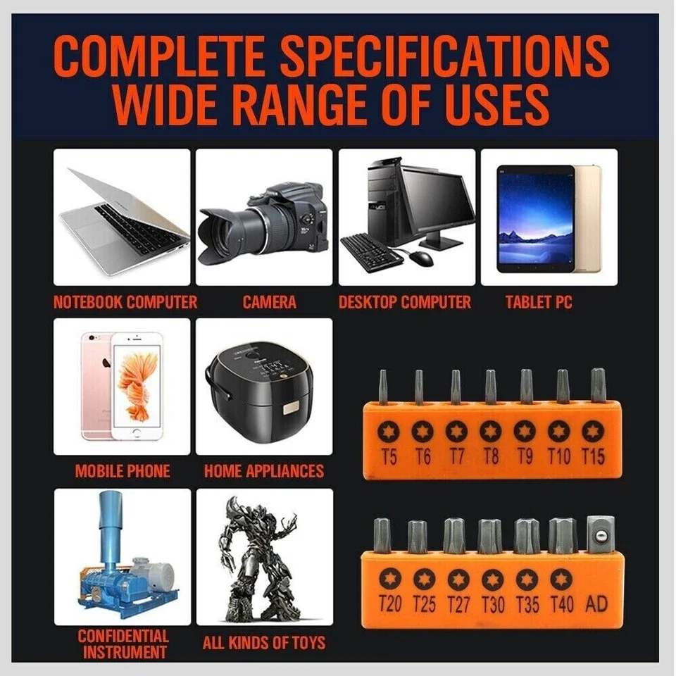 T5-T10 T15 T20 T25 T27 T30 T35 T40 Многофункциональные биты Torx, 14 шт., шестигранная электрическая отвертка, набор звездочек с отверстием
T5-T10 T15 T20 T25 T27 T30 T35 T40 Многофункциональные биты Torx, 14 шт., шестигранная электрическая отвертка, набор звездочек с отверстием