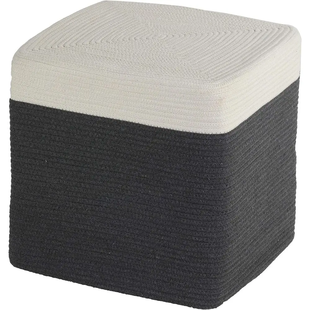Grey and White Square Ottoman with Rope Detail
Grey and White Square Ottoman with Rope Detail