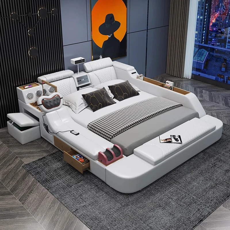Fashion Interior Bed Modern Multifunctional Designer Luxury Unique European Large Bed Hotel Letto Matrimoniale Room Decorations
Fashion Interior Bed Modern Multifunctional Designer Luxury Unique European Large Bed Hotel Letto Matrimoniale Room Decorations