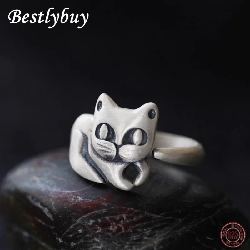 NEW S999 Pure Silver Creative Cute Cat Ring Women's Retro Thai Silver Personalized Jewelry Gift
NEW S999 Pure Silver Creative Cute Cat Ring Women's Retro Thai Silver Personalized Jewelry Gift