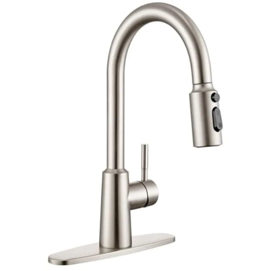 Kitchen Faucet with Pull Down Sprayer, High Arc Single Handle Stainless Steel 1 or 3 Hole Faucet for Kitchen Sink, Farmhouse, R
Kitchen Faucet with Pull Down Sprayer, High Arc Single Handle Stainless Steel 1 or 3 Hole Faucet for Kitchen Sink, Farmhouse, R