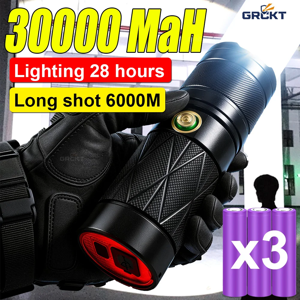 High Lumen LED Flashlight 30000mAh USB C Rechargeable Hand Lamp Ultra Bright LED Torch Lamp for Camping Running Hiking Emergency
High Lumen LED Flashlight 30000mAh USB C Rechargeable Hand Lamp Ultra Bright LED Torch Lamp for Camping Running Hiking Emergency