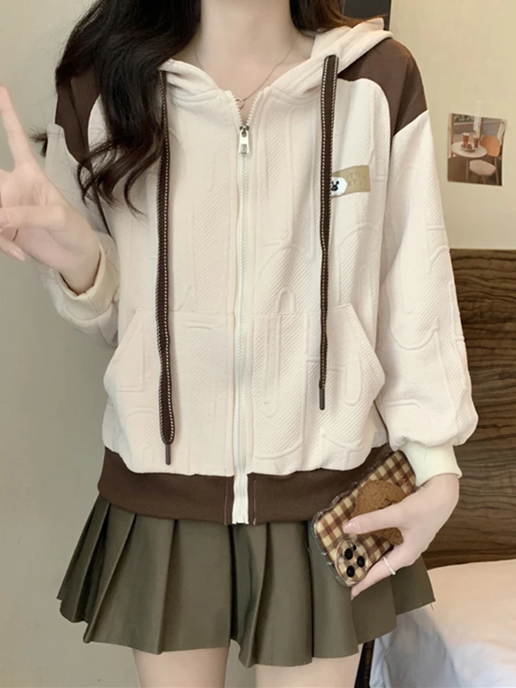 Women's Hooded Long Sve Knitted Sweatirt Jaet Spring Faion Outerwear Cardigan Slimming Top Zipper Splice Design
Women's Hooded Long Sve Knitted Sweatirt Jaet Spring Faion Outerwear Cardigan Slimming Top Zipper Splice Design