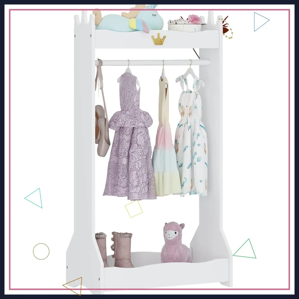 Kids Dress Up Storage Closet, Open Hanging Armoire for Toddlers 3+
Kids Dress Up Storage Closet, Open Hanging Armoire for Toddlers 3+
