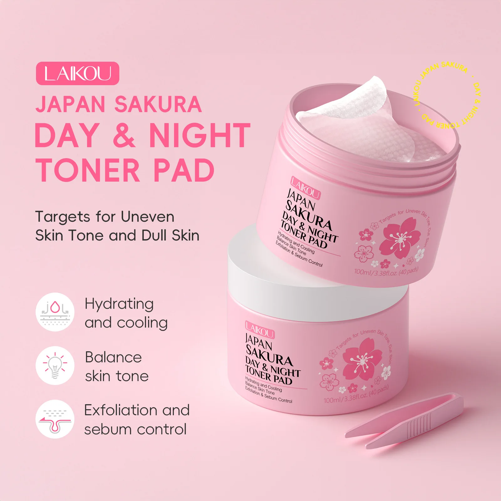 Japan Sakura Toner Pads 100ml 40pads Day Night Use Remove Makeup Cleanse Moisturize Face Care Hydrating Treatment Skin Care
Japan Sakura Toner Pads 100ml 40pads Day Night Use Remove Makeup Cleanse Moisturize Face Care Hydrating Treatment Skin Care