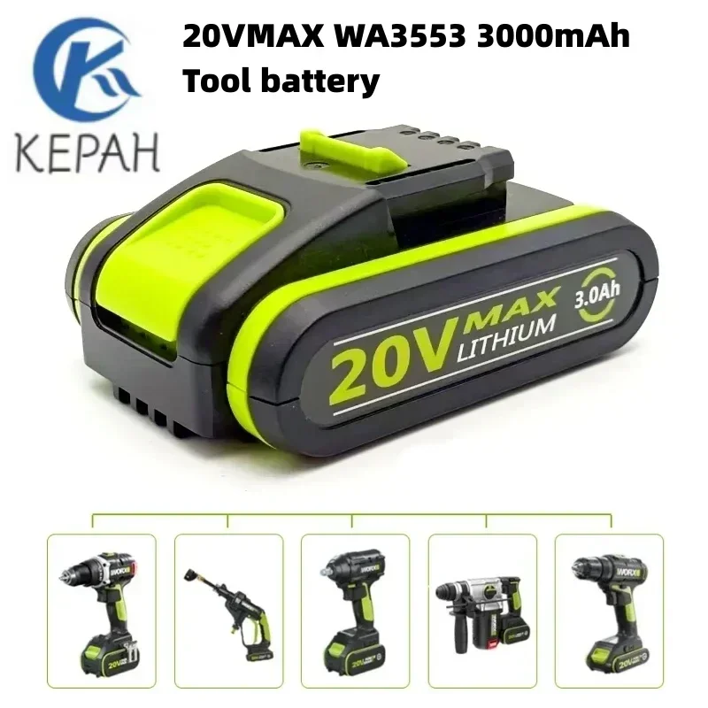 20V WA3553 3000mAh lithium-ion replacement Worx electric tool charging replacement battery WA3551 WX390 WX176 WX178 WX550 WX678
20V WA3553 3000mAh lithium-ion replacement Worx electric tool charging replacement battery WA3551 WX390 WX176 WX178 WX550 WX678