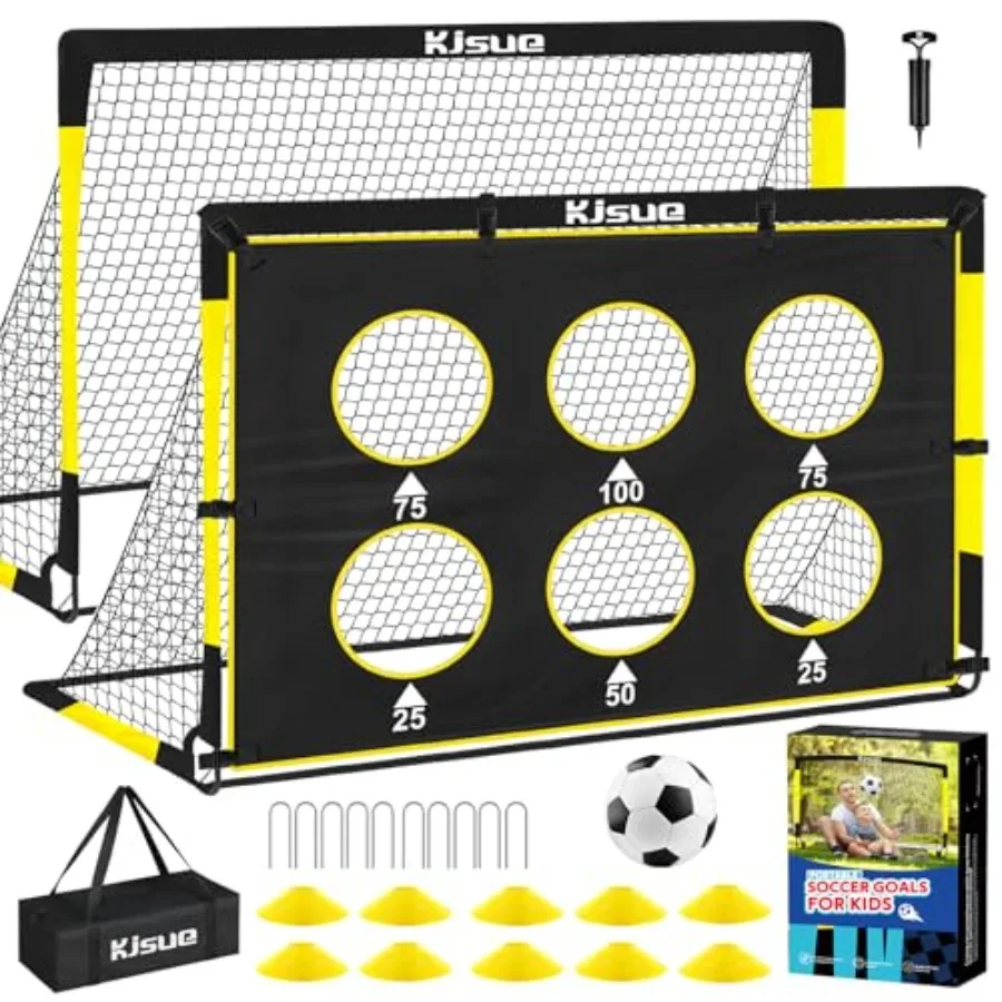 Backyard kids soccer goal set: 6x4 ft steel frame, green net, durable for ages 3-12, includes ball and targets for outdoor trai
Backyard kids soccer goal set: 6x4 ft steel frame, green net, durable for ages 3-12, includes ball and targets for outdoor trai