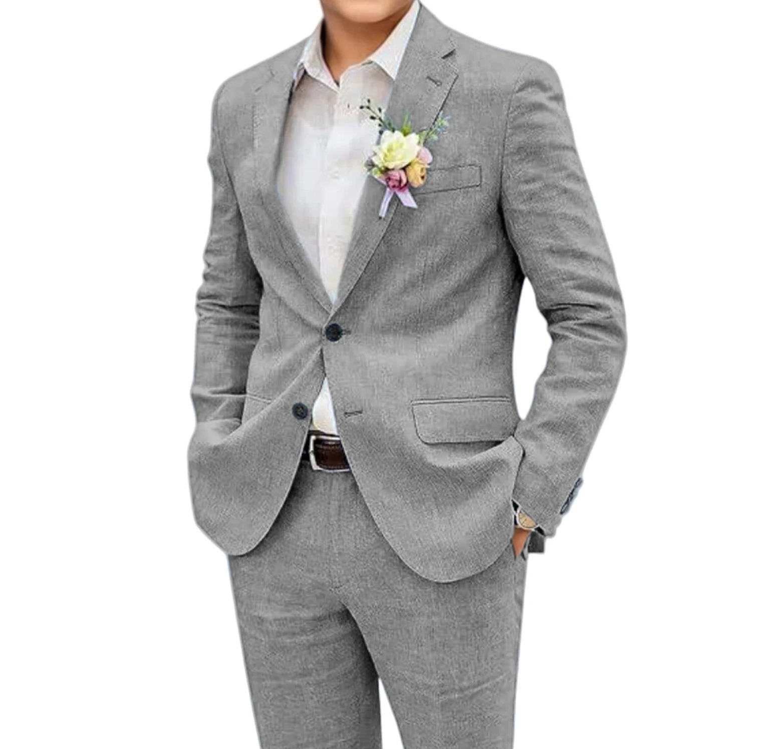 Casual daily men's customized suit Men 2-piece suit set Jacket Pants Spring Summer wedding party home-based costumes linen suit
Casual daily men's customized suit Men 2-piece suit set Jacket Pants Spring Summer wedding party home-based costumes linen suit