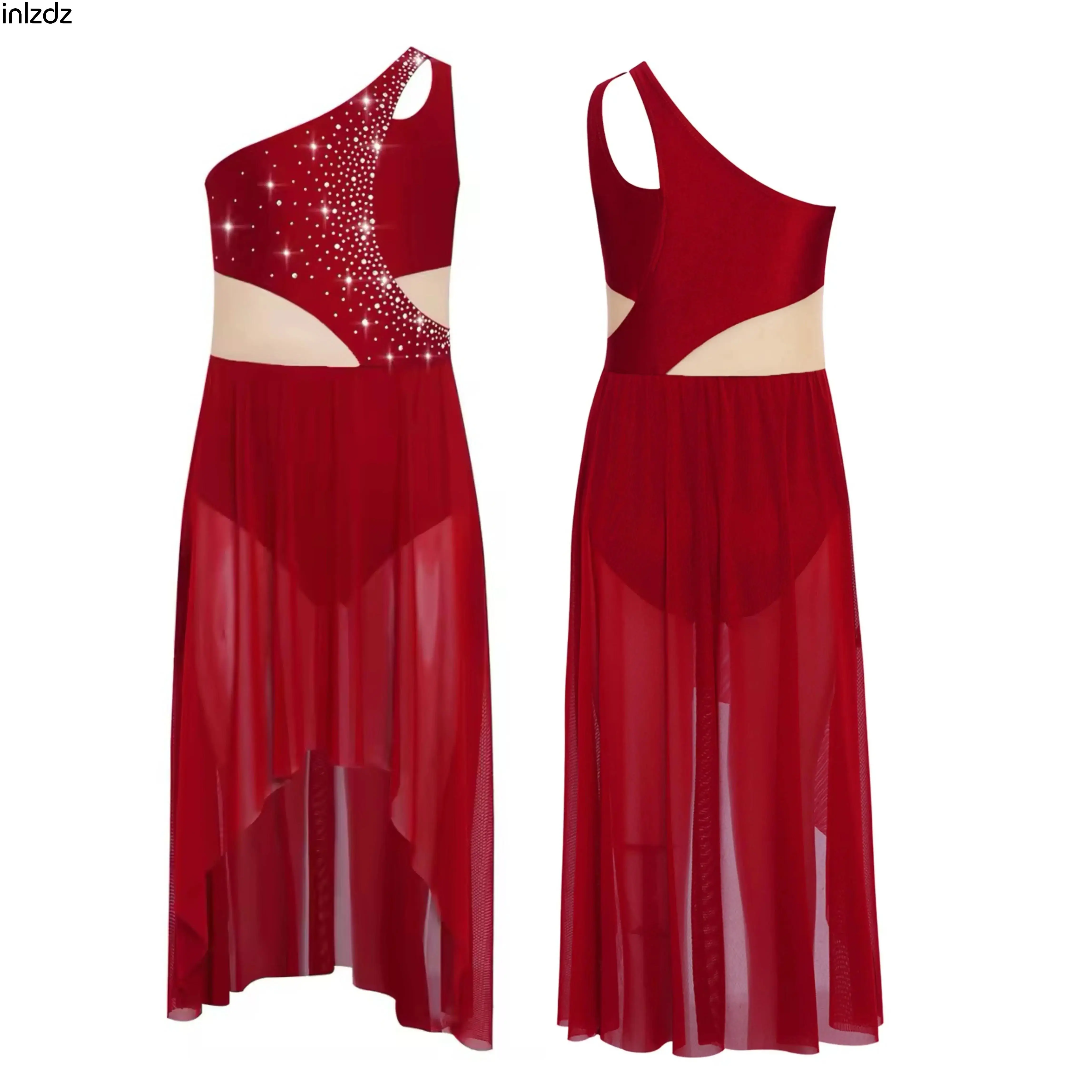 Kid Girl Ballet Lyrical Modern Dance Dress Long Dress One Shoulder Sleeveless Rhinestones Mesh Dress Performance Party Dancewear
Kid Girl Ballet Lyrical Modern Dance Dress Long Dress One Shoulder Sleeveless Rhinestones Mesh Dress Performance Party Dancewear