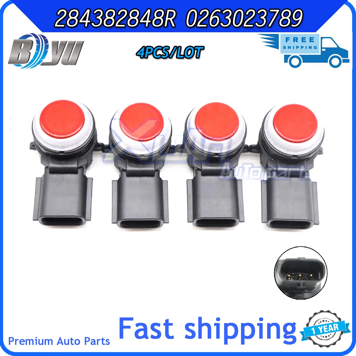 4PCS Car PDC Parking Sensor Bumper Reverse Assist 28438 2848R 0263023789 Red 284382848R
4PCS Car PDC Parking Sensor Bumper Reverse Assist 28438 2848R 0263023789 Red 284382848R