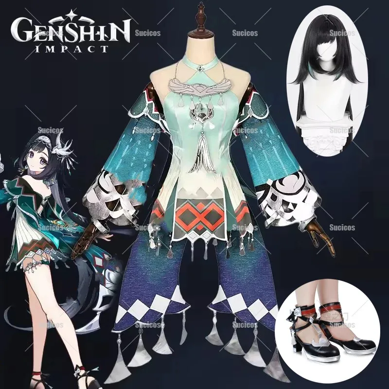 Genshin Impact Lan Yan Cosplay Costume Wig Dress Headwear Earrings Headwear Women Men Halloween Carnival Role Play Shoes Prop
Genshin Impact Lan Yan Cosplay Costume Wig Dress Headwear Earrings Headwear Women Men Halloween Carnival Role Play Shoes Prop