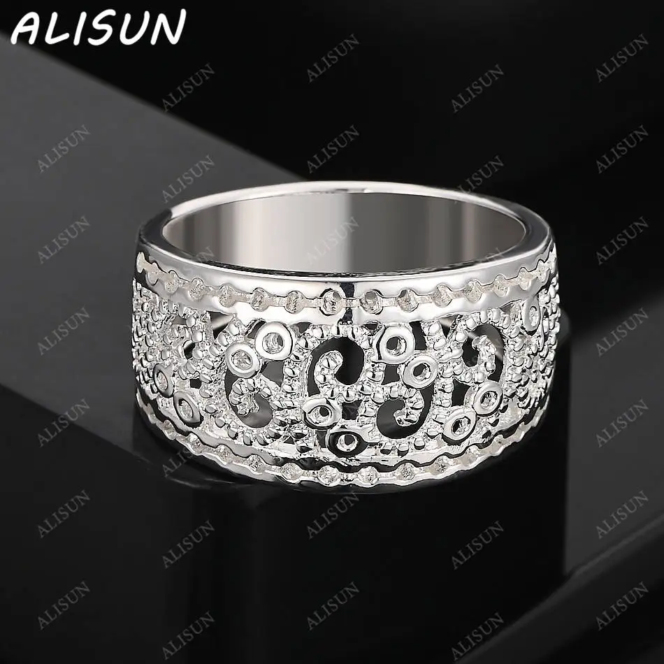 ALISUN 925 Sterling Silver Size 7-9 Hollow Wide Wedding Ring For Women Men Grace Jewelry Trend Fashionable Birthday Party Gifts
ALISUN 925 Sterling Silver Size 7-9 Hollow Wide Wedding Ring For Women Men Grace Jewelry Trend Fashionable Birthday Party Gifts