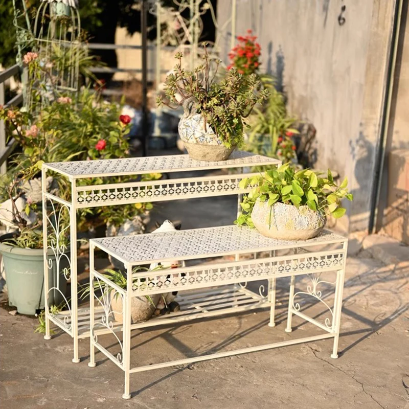 American outdoor terrace wrought iron flower stand balcony retro multi-layer shelf courtyard flower pot stand floor-to-ceiling
American outdoor terrace wrought iron flower stand balcony retro multi-layer shelf courtyard flower pot stand floor-to-ceiling