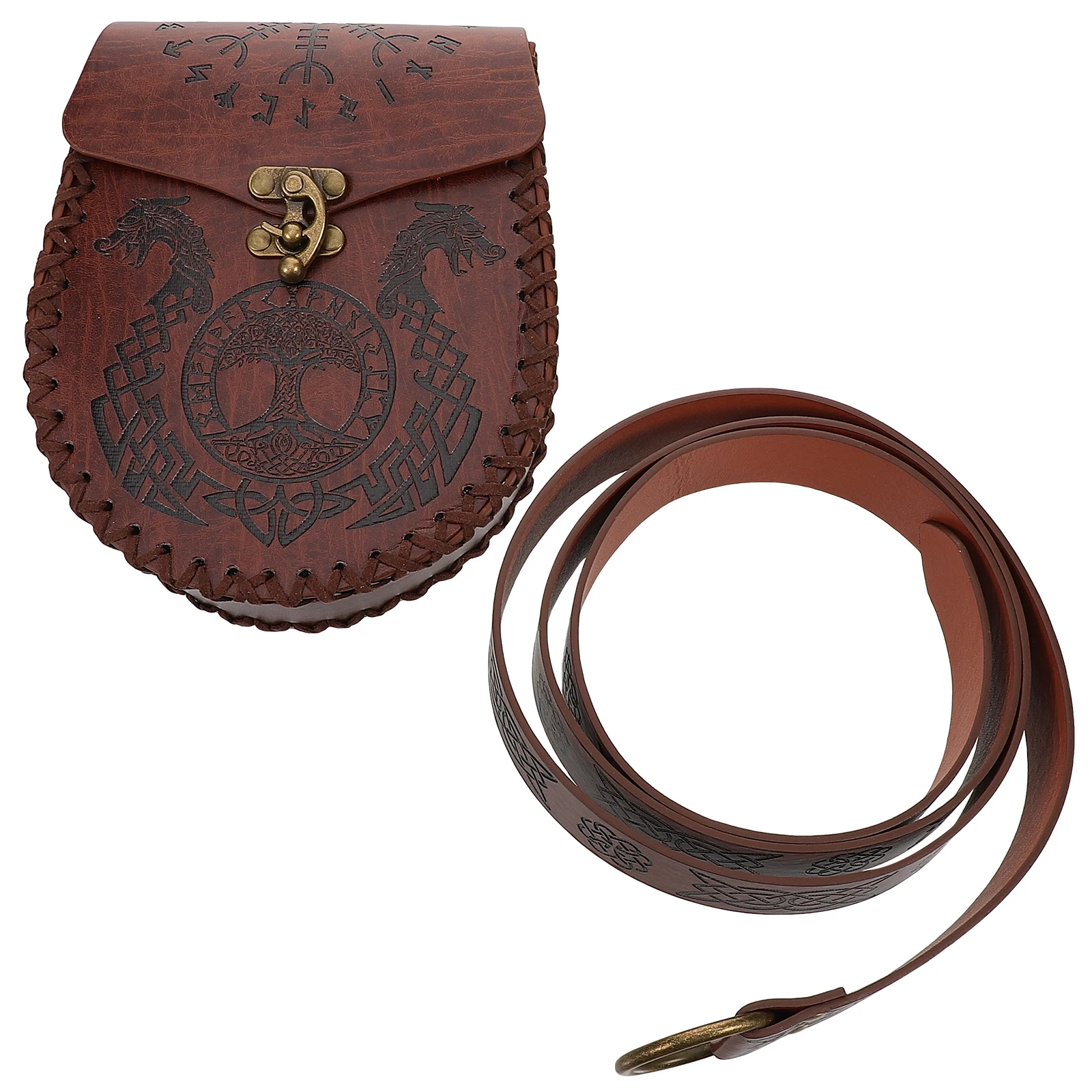 2 Pieces Embossed Belt Set Medieval Viking Pouch PU Brown Dragon Bag Adjustable Waist Belts Cosplay Accessories
2 Pieces Embossed Belt Set Medieval Viking Pouch PU Brown Dragon Bag Adjustable Waist Belts Cosplay Accessories