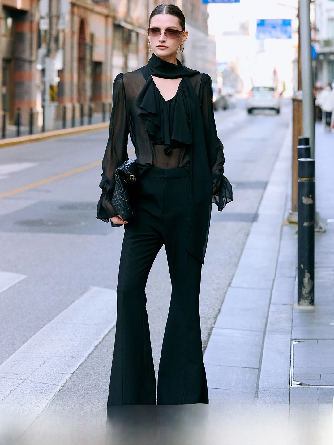 Elegant Long Sleeve Women's Chiffon Shirt with Bow Detail And Gauze Texture for Commuting V-Neck Breathable And Skin-Friendly
Elegant Long Sleeve Women's Chiffon Shirt with Bow Detail And Gauze Texture for Commuting V-Neck Breathable And Skin-Friendly