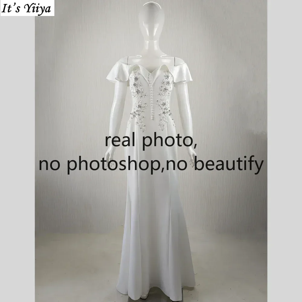 It's Yiiya Customized Real Photo Evening Dress White Beads Off the Shoulder Mermaid Floor Length Woman Party Formal Gown YE008
It's Yiiya Customized Real Photo Evening Dress White Beads Off the Shoulder Mermaid Floor Length Woman Party Formal Gown YE008