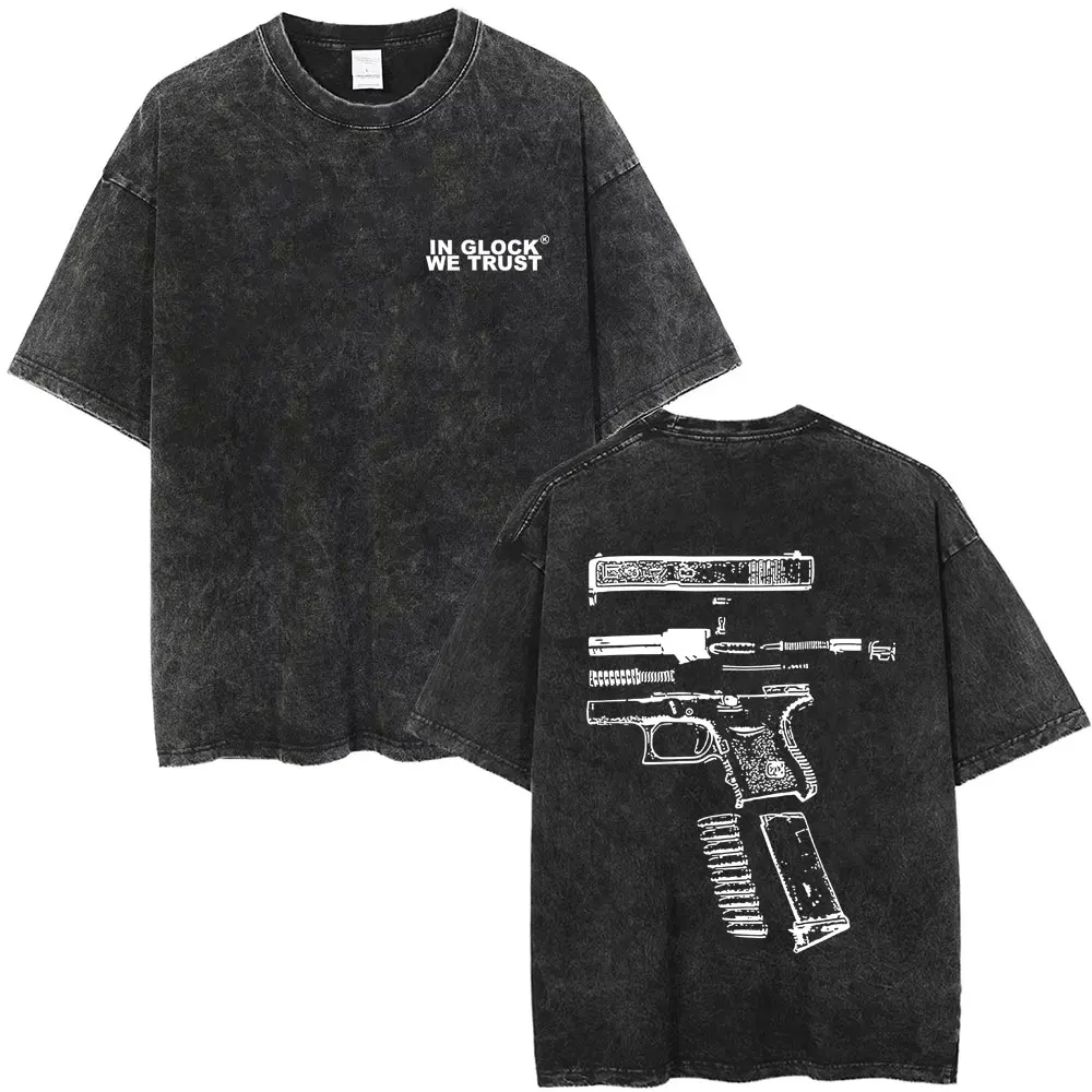 Washed Vintage Tactical Glock T-shirt Men Women Fashion Retro Oversized T Shirts Summer Men's High Quality Cotton T-shirts Tops
Washed Vintage Tactical Glock T-shirt Men Women Fashion Retro Oversized T Shirts Summer Men's High Quality Cotton T-shirts Tops