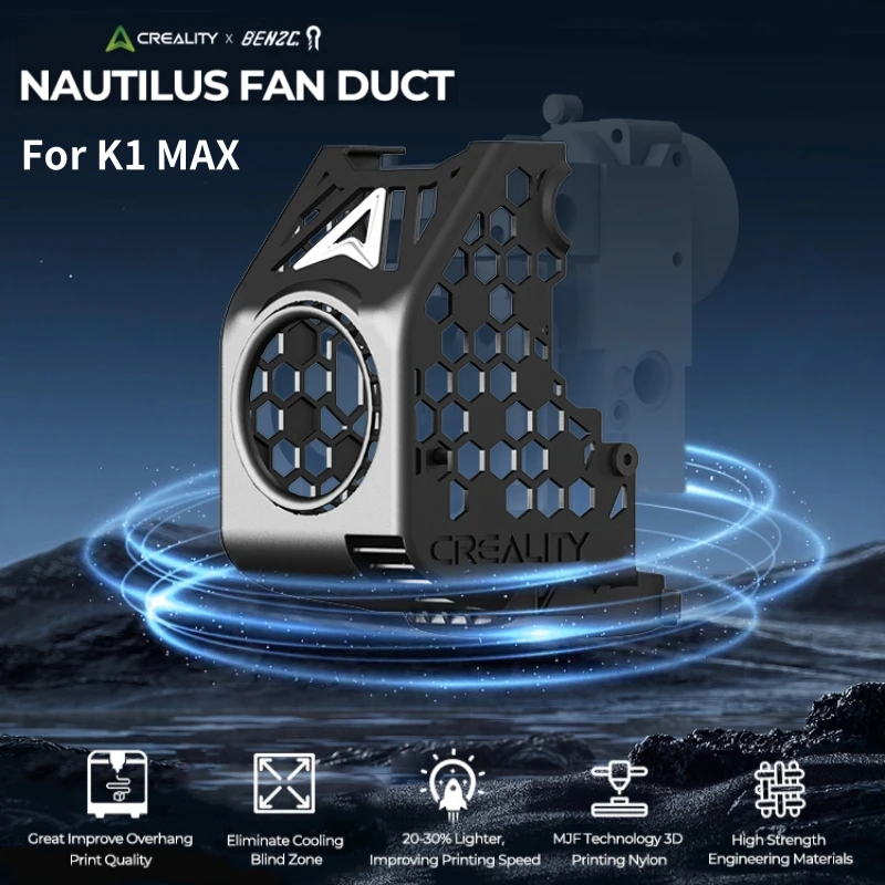 Вентиляторный канал Creality x BEN2C Nautilus, 360° ° Высокоэффективное рассеивание тепла, улучшенное качество печати Overhang, для 3D-принтера K1 MAX
Вентиляторный канал Creality x BEN2C Nautilus, 360° ° Высокоэффективное рассеивание тепла, улучшенное качество печати Overhang, для 3D-принтера K1 MAX