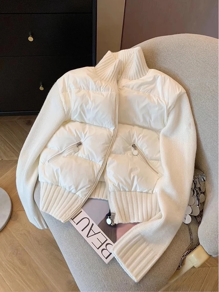 Ele White Knitted Cotton Jaet Stand Collar Splice Design Autumn Winter Korean Sle Faionable Women's Long Sve Loo...
Ele White Knitted Cotton Jaet Stand Collar Splice Design Autumn Winter Korean Sle Faionable Women's Long Sve Loo...