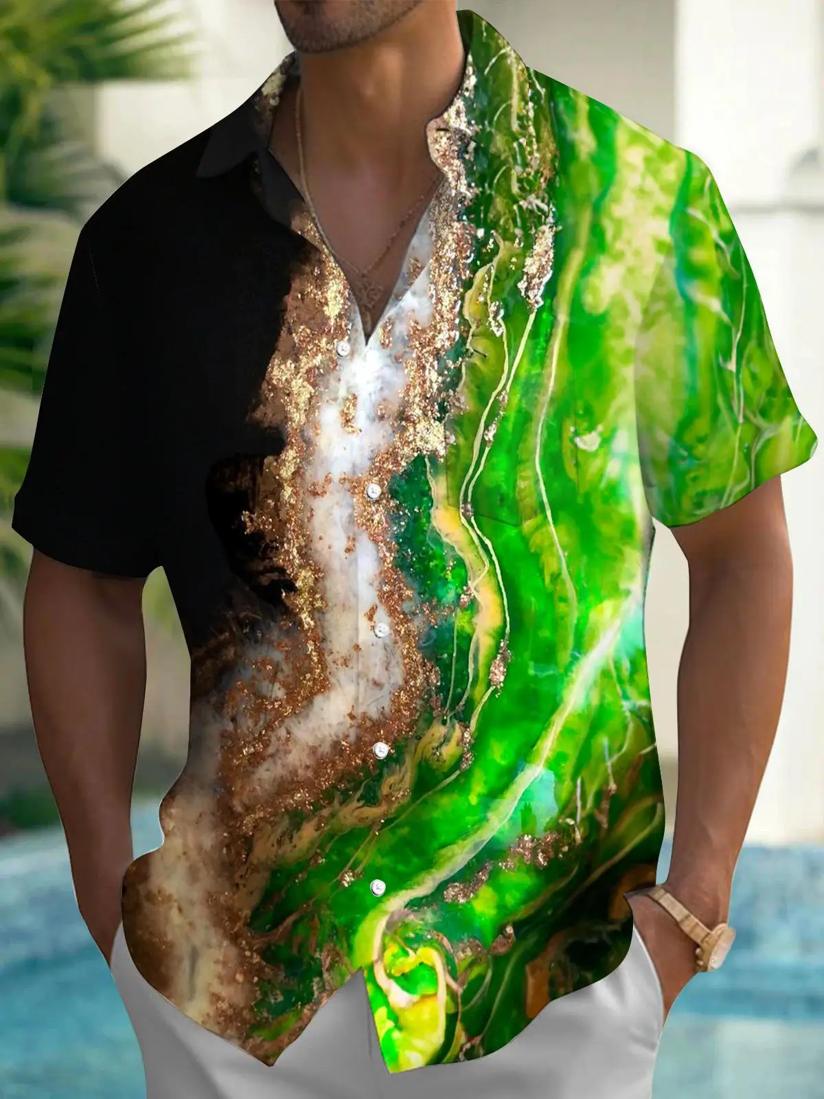 Summer Colorful Men's Shirts Outdoor Short Sleeve Fashion Tops Laser Printed Patterns Plus Size Men's Clothing Street Tees Beach
Summer Colorful Men's Shirts Outdoor Short Sleeve Fashion Tops Laser Printed Patterns Plus Size Men's Clothing Street Tees Beach