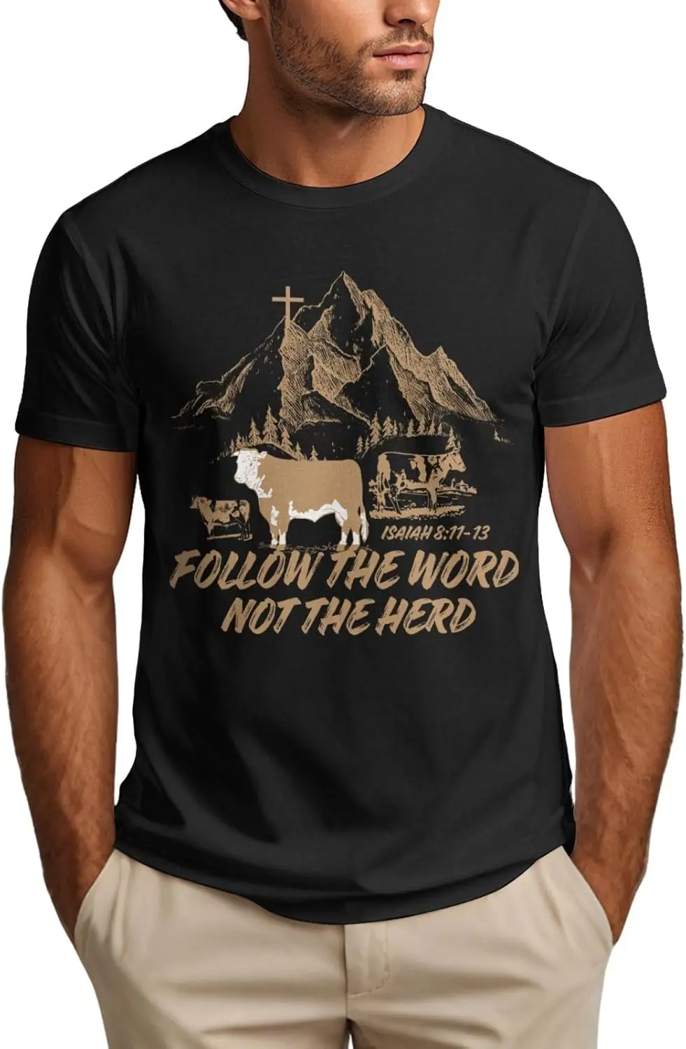 Футболка «Следуй за словом, а не за толпой» в западном христианском стиле
Футболка «Следуй за словом, а не за толпой» в западном христианском стиле