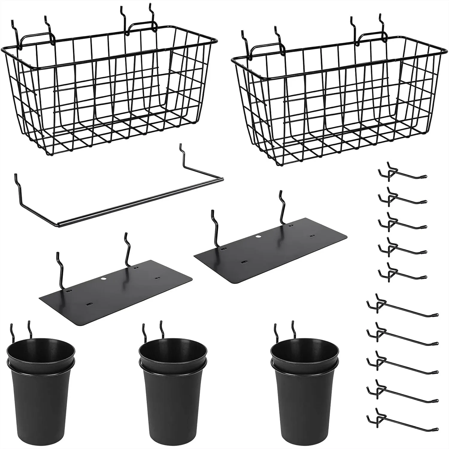 Pegboard Organizer Accessories 18 Pack, Peg Board Hooks Assortment with Baskets, Cups, Trays, Hooks for Garage, Workshop, Craft
Pegboard Organizer Accessories 18 Pack, Peg Board Hooks Assortment with Baskets, Cups, Trays, Hooks for Garage, Workshop, Craft