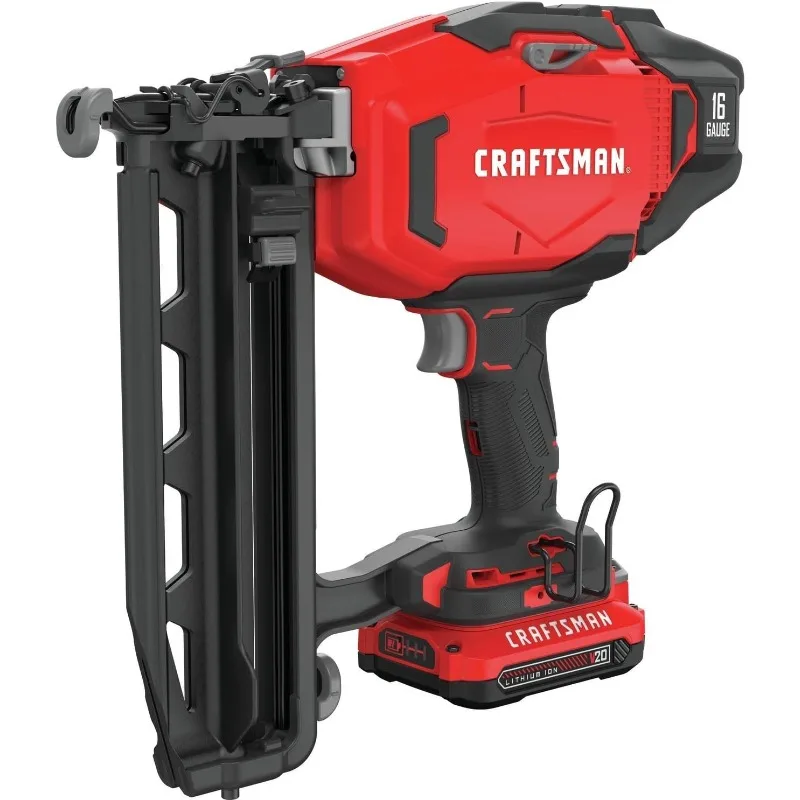 CRAFTSMAN V20 Cordless Finish Nailer Kit, Nail Gun, 16GA, 2-1/2 Nails, Battery and Charger Included (CMCN616C1)
CRAFTSMAN V20 Cordless Finish Nailer Kit, Nail Gun, 16GA, 2-1/2 Nails, Battery and Charger Included (CMCN616C1)