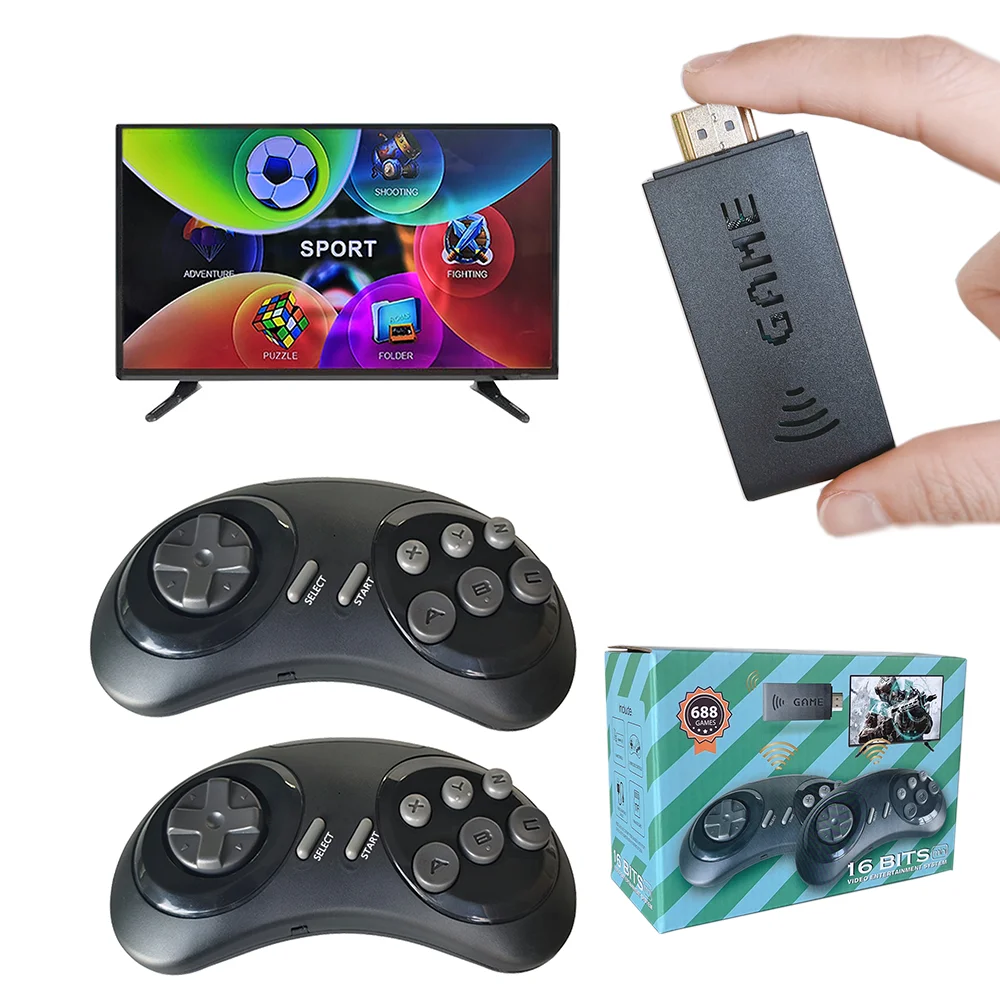 HD Game Stick 4K For Sega Genesis 16 Bit HDMI-Compatible Wireless Controller Mini Console With 688 Retro Games For Mega Drive
HD Game Stick 4K For Sega Genesis 16 Bit HDMI-Compatible Wireless Controller Mini Console With 688 Retro Games For Mega Drive