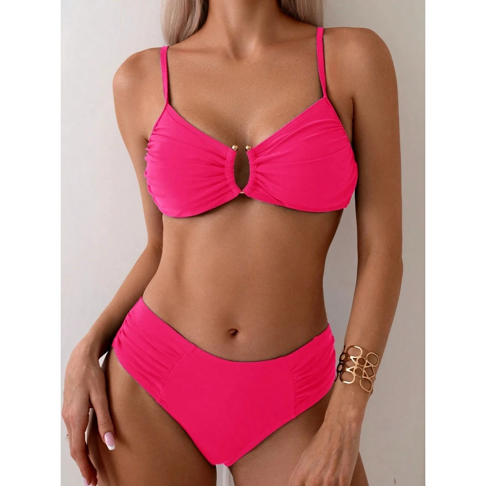2025 New Design Sexy High Waist Solid Color Bikini Set Women's Two-Piece Push Up Swimwear Tummy Control Bathing Suits for Beach
2025 New Design Sexy High Waist Solid Color Bikini Set Women's Two-Piece Push Up Swimwear Tummy Control Bathing Suits for Beach