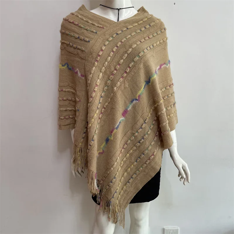 2025 Spring Autumn New Women Wear European American Tassel Pullover Cloak National Style Lady Shawl Sweater Scarf Khaki
2025 Spring Autumn New Women Wear European American Tassel Pullover Cloak National Style Lady Shawl Sweater Scarf Khaki