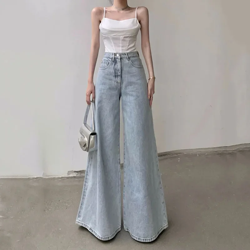 ZHIO Womens Wide Leg Jeans Korean High Waist Loose Streetwear Denim Pants Ladies Casual Simple Temperament Baggy Trousers Woman
ZHIO Womens Wide Leg Jeans Korean High Waist Loose Streetwear Denim Pants Ladies Casual Simple Temperament Baggy Trousers Woman