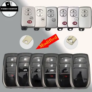 YINBO 수정된 스마트 원격 키 쉘, 비상 키 블레이드 포함, 도요타 캠리 RAV4 프라도 랜드 크루저, 2, 3, 4 단추 (보드 5290)