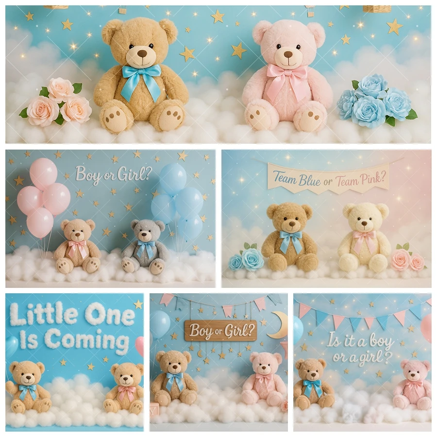 Boy Or Girl Gender Reveal Party Backdrop Teddy Bear Pink Blue Customize Stars Balloon Newborn Baby Shower Photography Background
Boy Or Girl Gender Reveal Party Backdrop Teddy Bear Pink Blue Customize Stars Balloon Newborn Baby Shower Photography Background
