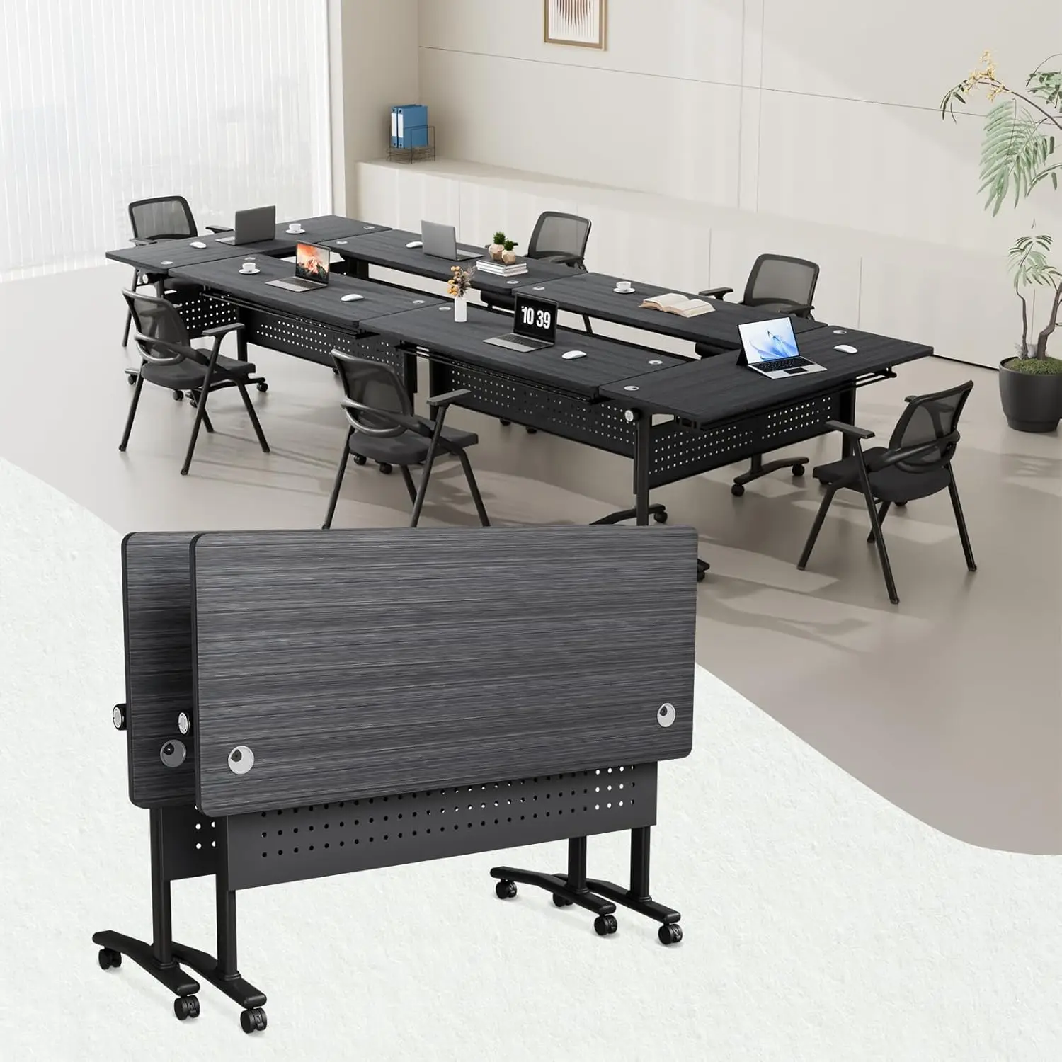 Modern Conference Room Table with Silent Wheels,Movable Folding Conference Table,Portable Conference Table with, Customized
Modern Conference Room Table with Silent Wheels,Movable Folding Conference Table,Portable Conference Table with, Customized