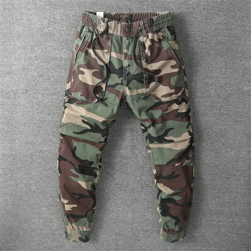 Men's Spring Camouflage Overalls Safari Style Multi Pockects Cargo Pants Elastic Waist Loose Causal Pants Outdoor Jogger Pants
Men's Spring Camouflage Overalls Safari Style Multi Pockects Cargo Pants Elastic Waist Loose Causal Pants Outdoor Jogger Pants