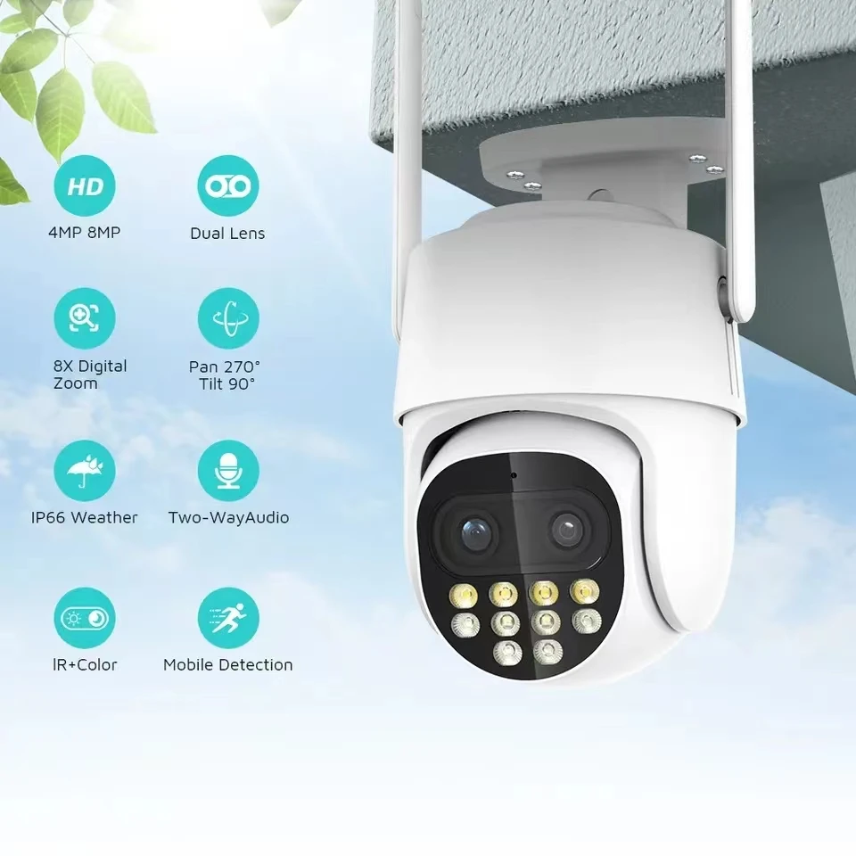 IP-камера видеонаблюдения, 8 Мп, 4K, 8-кратный Гибридный зум, 2 объектива, 4 МП, Wi-Fi 2,8 + 12 мм
IP-камера видеонаблюдения, 8 Мп, 4K, 8-кратный Гибридный зум, 2 объектива, 4 МП, Wi-Fi 2,8 + 12 мм